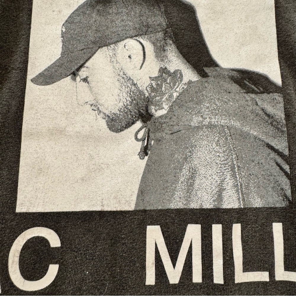 NWT Mac Miller T-Shirt Men’s M Stonewash Black Portrait Rap Tattoo Short Sleeve - Picture 4 of 9